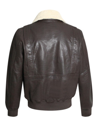 Dos la veste cuir Rist Otago marron pour homme