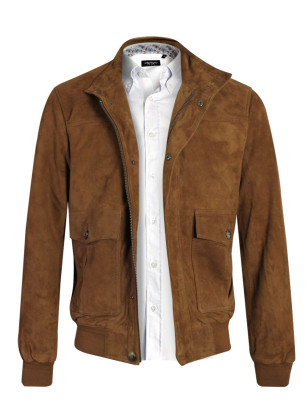 Veste cuir EPSI Otago rugby cognac pour homme