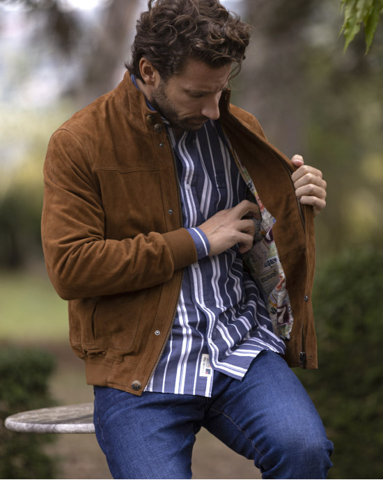 EPSI VESTE CUIR OTAGO COGNAC