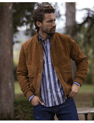 EPSI VESTE CUIR OTAGO COGNAC