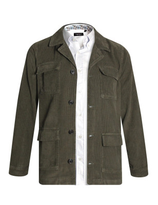 Veste velours Delorme Otago rugby kaki pour homme
