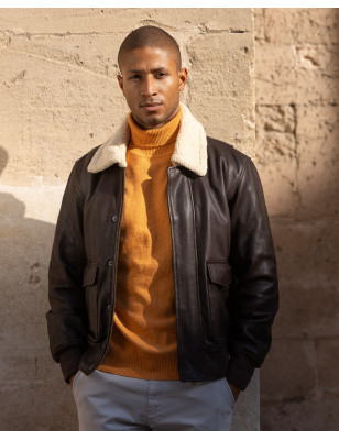24 RIST VESTE CUIR OTAGO MARRON