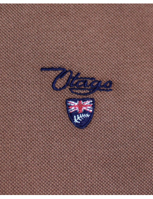 Broderie côté coeur du polo Abruzzo Otago marron pour homme