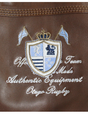 Broderie côté coeur du cuir Victor Otago marron pour homme