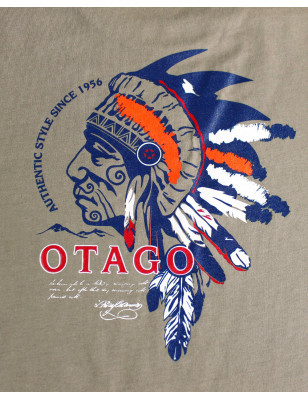 Dos sérigraphié du tee-shirt Yaka Otago beige driftwood pour homme