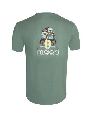 Face du Tee shirt Haast Otago rugby moss green coton Bio homme