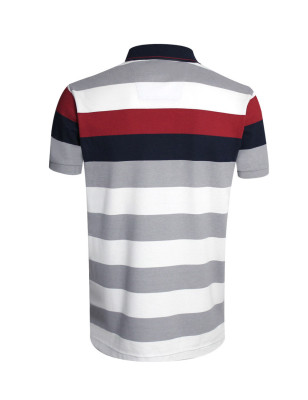Dos du polo 24PO4 rayé Otago blanc/gris pour homme