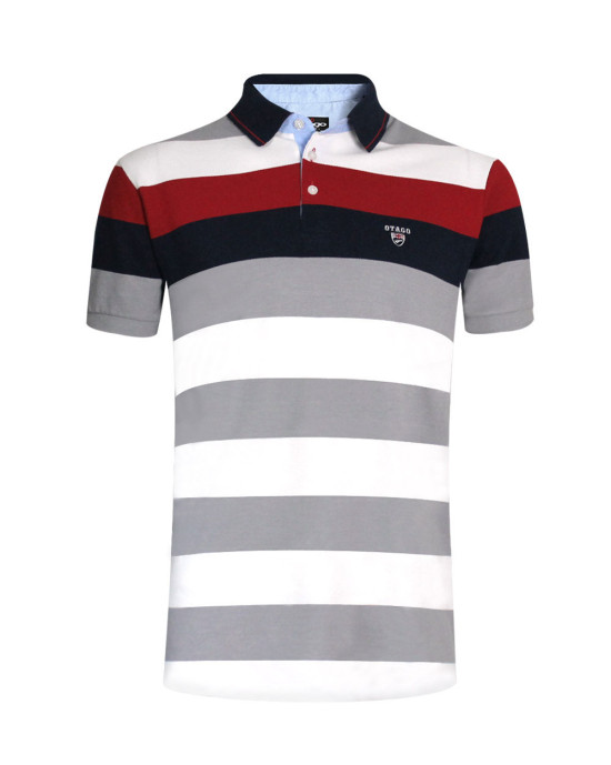 24PO4 POLO MC RAYE OTAGO BLANC/GRIS