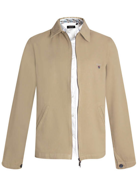 veste zippée Bruce en Toile Otago Rugby beige ouvert pour Homme