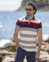 24PO4 POLO MC RAYE OTAGO BLANC/GRIS