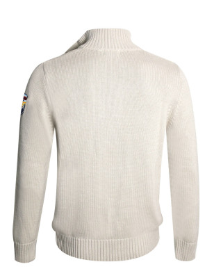 Dos du pull Cardrona torsade Otago ecru pour homme