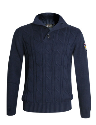 Pull torsadé Cardrona Otago rugby bleu marine pour homme