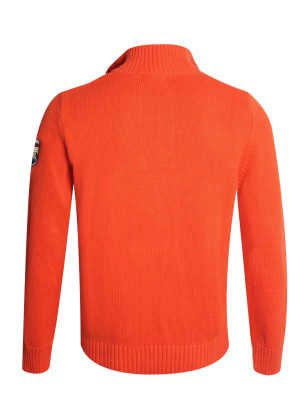 Dos du pull Cardrona torsade Otago orange pour homme