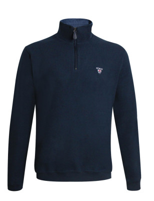Sweat col zip 24sw7 Otago bleu marine pour homme