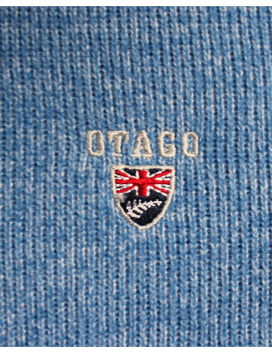 Broderie côté coeur du sweat 24sw7 Otago bleu ciel chiné pour homme