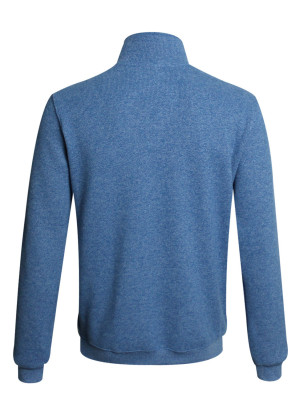 Dos du sweat col zip 24sw7 Otago bleu ciel chiné pour homme