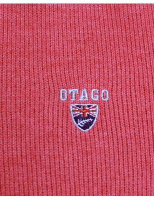 Broderie côté coeur du sweat col zip 24sw7 Otago corail pour homme