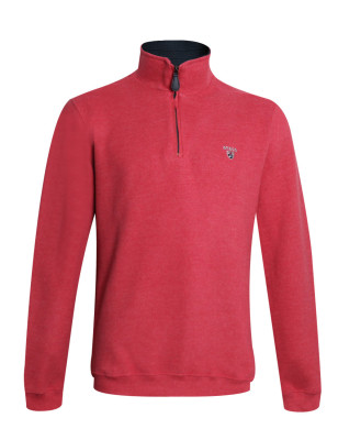 Sweat col zip 24sw7 Otago corail pour homme
