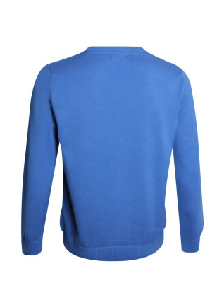 dos du Pull col V pour homme CARBUN bleu ocean