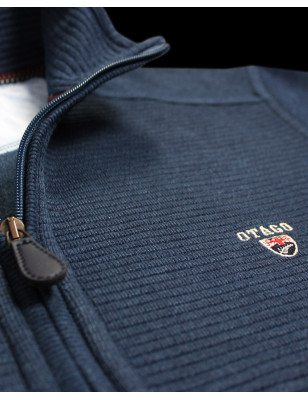 Sweat zip 25SW1 Otago rugby bleu marine pour homme