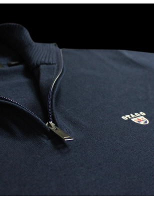 détail du Pull col zip homme CARBUN Otago bleu marine