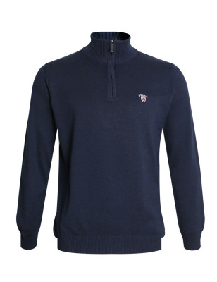 face du Pull col zip homme CARBUN Otago bleu marine
