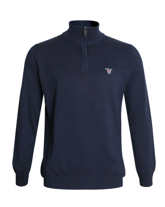 25 CARBUN PULL COL ZIP OTAGO BLEU MARINE