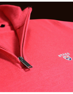 détail du Pull col zip homme CARBUN Otago marsala