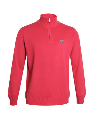 face du Pull col zip homme CARBUN Otago marsala