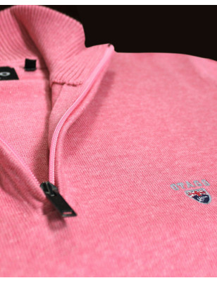 détail du Pull col zip homme CARBUN Otago rose