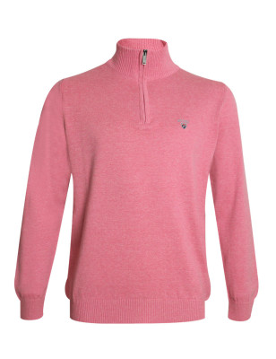 face du Pull col zip homme CARBUN Otago rose