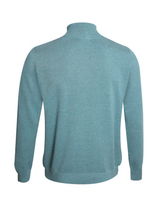 dos du Pull col zip homme CARBUN Otago vert clair