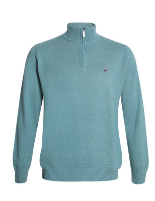 face du Pull col zip homme CARBUN Otago vert clair
