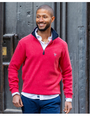24SW7 SWEAT COL ZIP OTAGO CORAIL