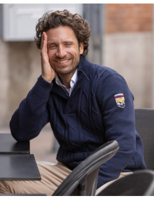 24 CARDRONA PULL TORSADE OTAGO BLEU MARINE
