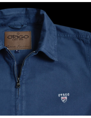 col du Blouson Brookly en Toile Otago Rugby indigo marine ouvert pour Homme