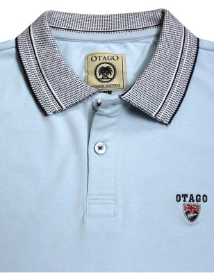 Polo Lenco manches courtes Otago rugby bleu ciel pour homme