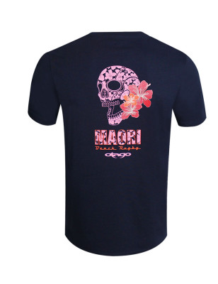 Sérigraphie au dos du tee shirt Carribean  Otago bleu marine pour homme