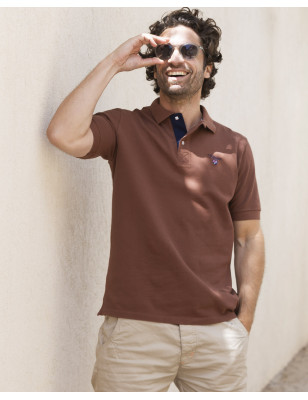 Polo Abruzzo manches courtes Otago rugby marron homme