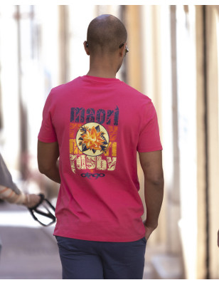 25 FLOWER TEE SHIRT OTAGO RASPBERRY SORBET
