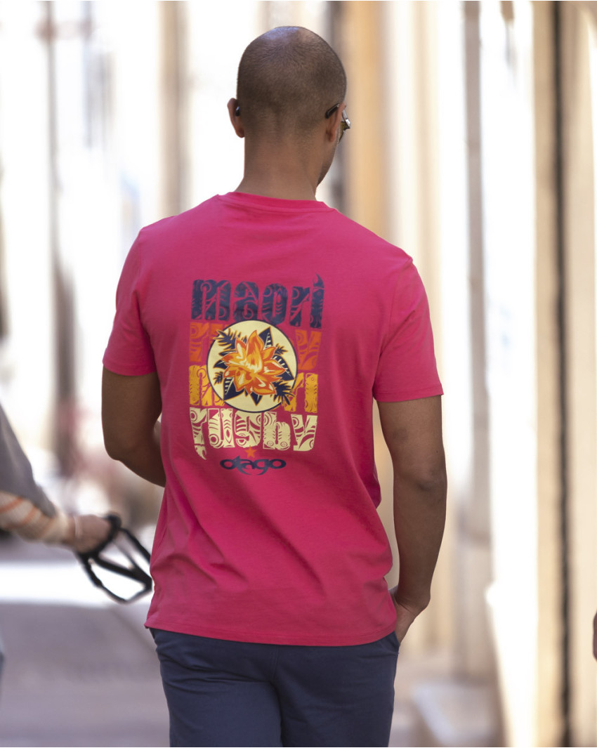 25 FLOWER TEE SHIRT OTAGO RASPBERRY SORBET