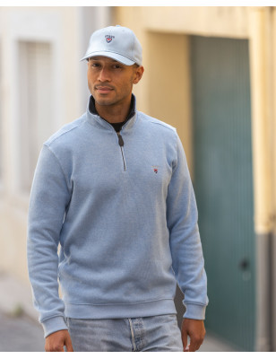 24SW7 SWEAT COL ZIP OTAGO BLEU PASTEL