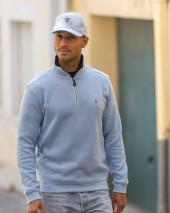 24SW7 SWEAT COL ZIP OTAGO BLEU PASTEL
