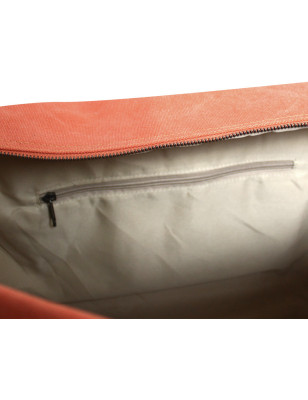 SAC TRAVEL 48H OTAGO ORANGE en toile coton et lanières cuir