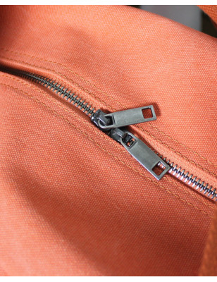 SAC TRAVEL 48H OTAGO ORANGE en toile coton et lanières cuir