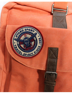 SAC TRAVEL 48H OTAGO ORANGE en toile coton et lanières cuir