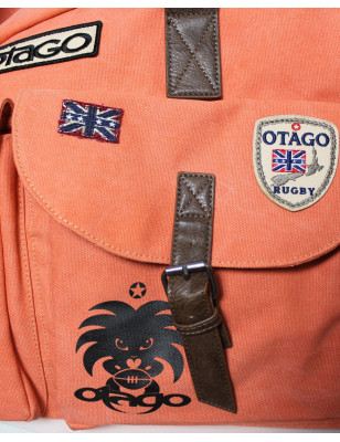 SAC TRAVEL 48H OTAGO ORANGE en toile coton et lanières cuir