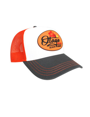 Casquette Beachcap Otago rugby écru gris et orange de profil