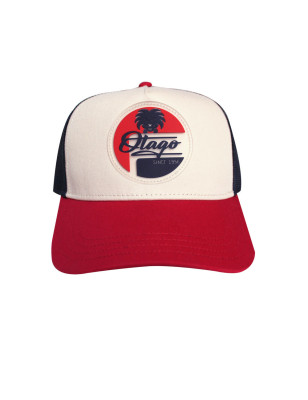 Casquette Silcap Otago rugby écru rouge et marine de face