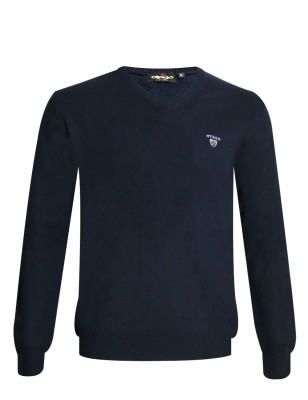 Pull Buenos Aires col V Otago bleu marine pour homme